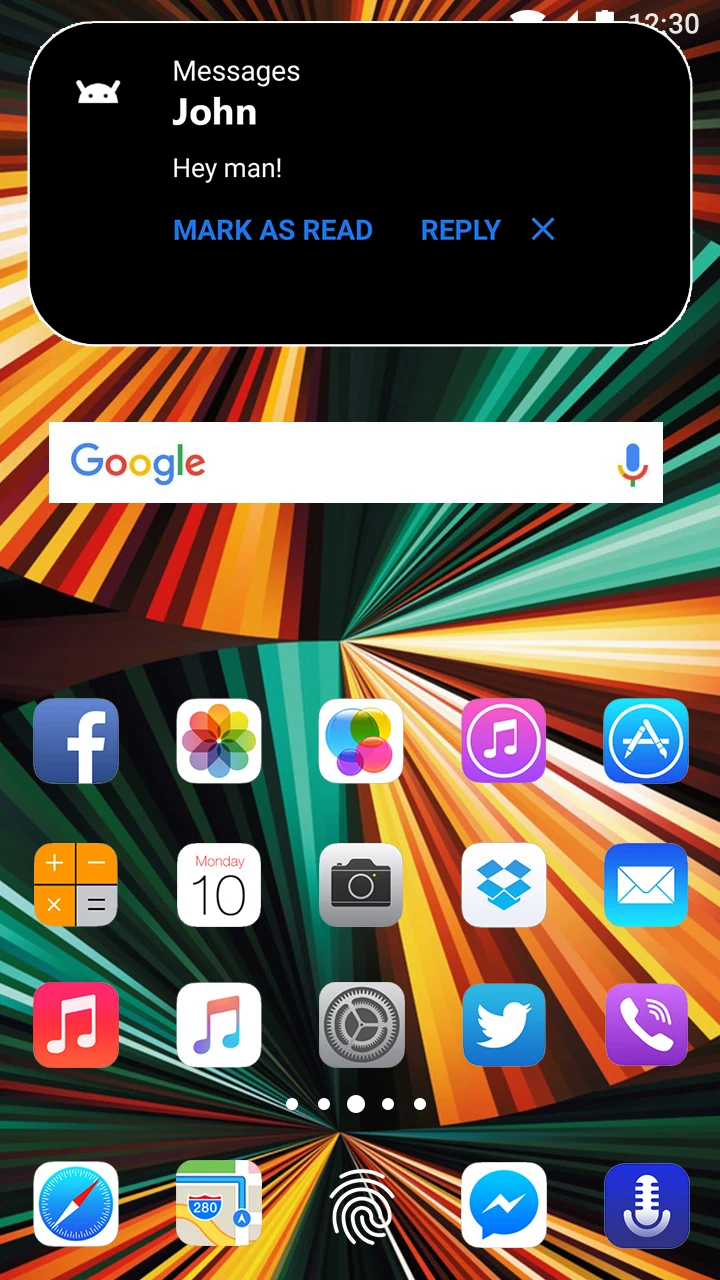 Notch island of iPhone 15 screenshot