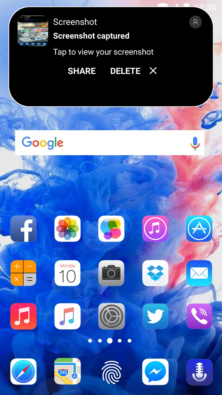 Notch island of iPhone 15 screenshot